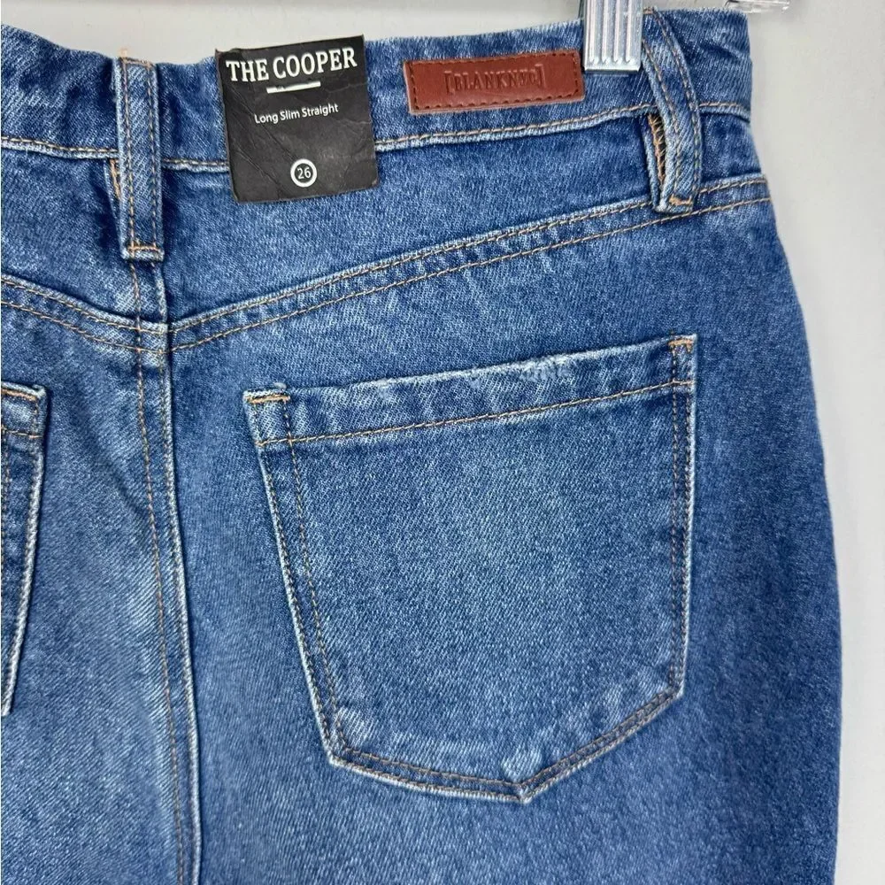 BLANK NYC | NEW The Cooper Slim Straight Split Hem Jeans Women’s Size 26